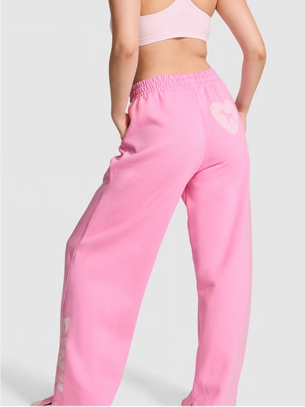 PINK Victoria's Secret ~ Campus Fleece Wide-Leg Split Hem Sweatpants
